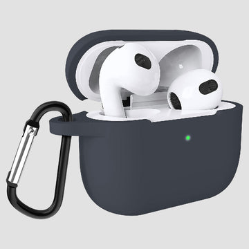 GRIPP Silicon AirPods (3rd Generation) Case with Keyring Hook & Strap - Charcoal