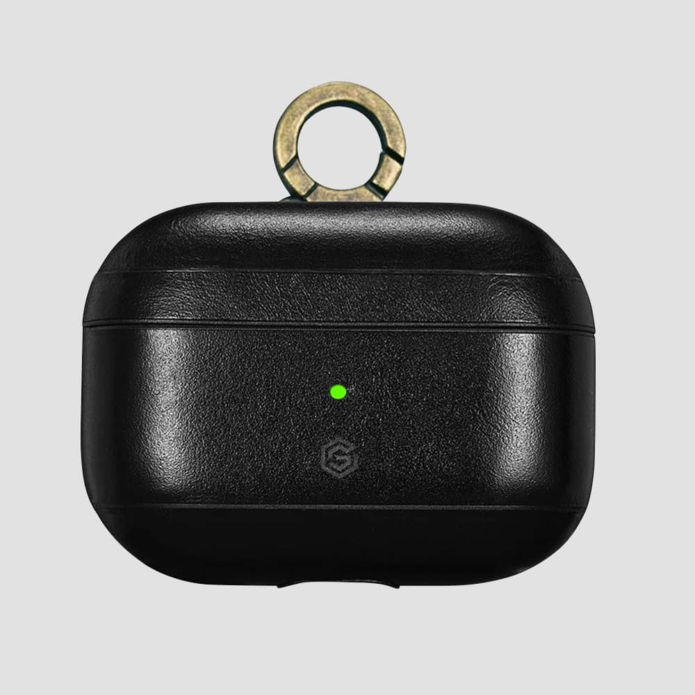 GRIPP Genuine Leather AirPods Pro Case with Metal Clasp - Black