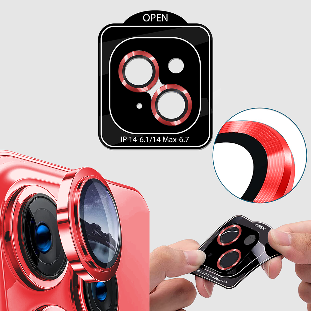 GRIPP Focal Camera Lens Protector 2N1 Compatible with Apple iPhone 14 - Red