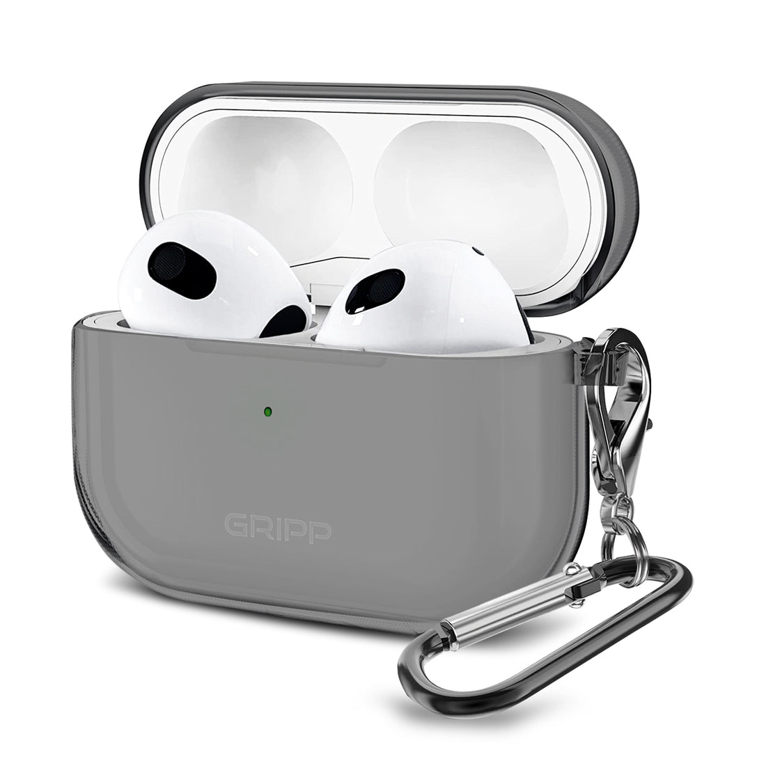 GRIPP Clear AirPods (3rd Generation) Case with Keyring Hook - Smoke
