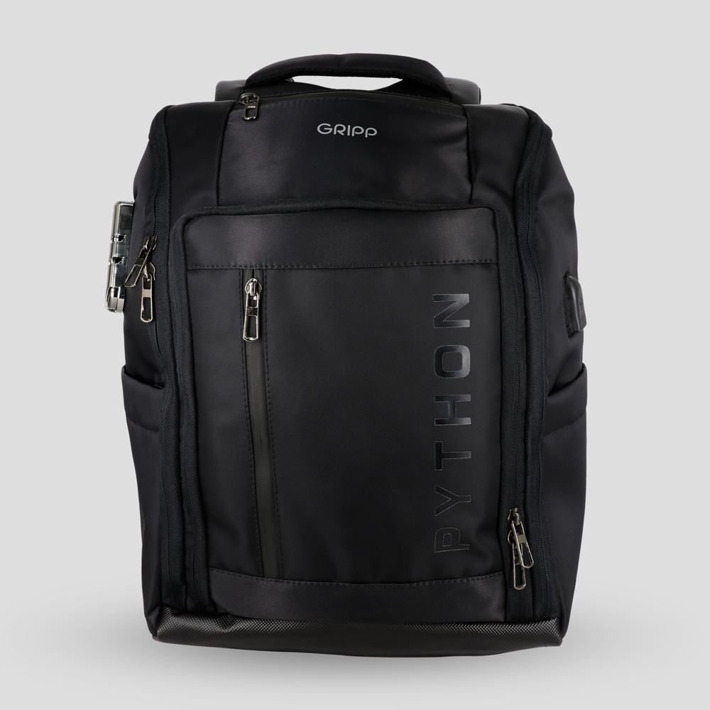 GRIPP Python Backpack upto 16" for Laptop/MacBook - Black